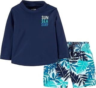 Toddlers and Baby Boys' Swimsuit Trunk and Rashguard Set, Multipacks