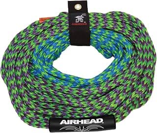 Airhead 2 Section Tow Rope | 1-4 Rider Towable Tube Rope, Dual Sections, 4,150lb Break Strength, 50 ft and 60 ft Options, Rope Keeper Included