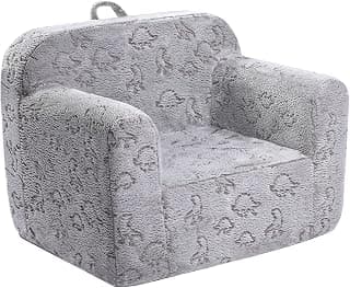 Kids Snuggly-Soft Chair, Glow in The Dark Cuddly Toddler Foam Chair for Boys and Girls, Dinosaurs