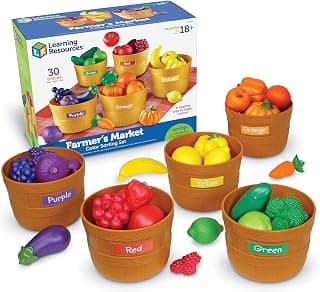 Learning Resources Farmer’s Market Color Sorting Set - 30 Pieces Age 18+ Months Toddler Learning Toys, Sorting Toys for Kids, Daycare Toys,Stocking Stuffers for Kids