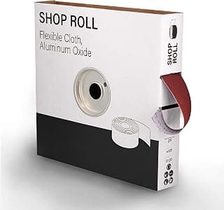 VSM Abrasives Shop Roll, 1" x 50 Yard, 80 Grit, Aluminum Oxide Abrasive Cloth Roll, Medium Grade, F Weighted Backing, Red and Brown Color, for Multifaceted Grinding Tasks