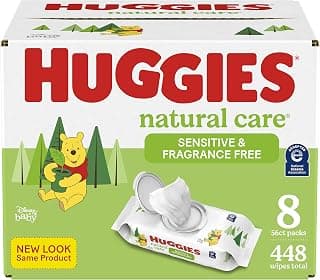 Huggies Natural Care Sensitive Baby Wipes, Unscented, Hypoallergenic, 99% Purified Water, 