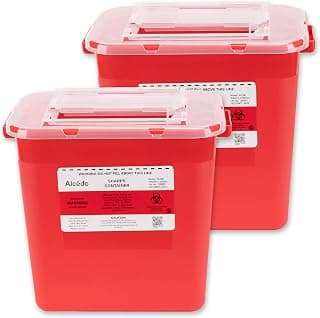 Sharps Container for Home Use 2 Gallon (2-Pack) | Biohazard Needle and Syringe Disposal | Professional Medical Grade