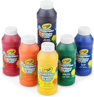 Crayola Washable Finger Paints (6 Count) Toddler Paint Supplies, Kids Paint Set, Ages 4, 5, 6, 7 [Amazon Exclusive]