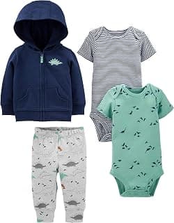 Baby Boys' 4-Piece Jacket, Pant, and Bodysuit Set