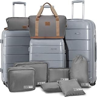 Luggage Sets,3 Piece Suitcase Set Carry On Luggage with Spinner Wheels,Hardside PP Durable