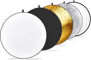 NEEWER 43 Inch/110 Centimeter Light Reflector Light Diffuser 5 in 1 Collapsible Multi Disc with Bag - Translucent, Silver, Gold, White, and Black for Studio Photography Lighting and Outdoor Lighting